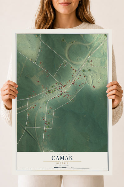Camak, Georgia map print, 18" x 24" Archival Matte Print mockup