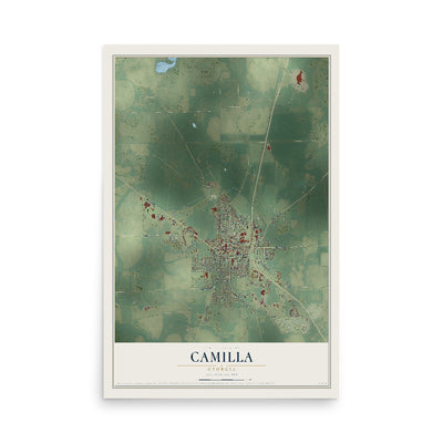 Camilla, Georgia map print, 12" x 18" Archival Matte Print mockup