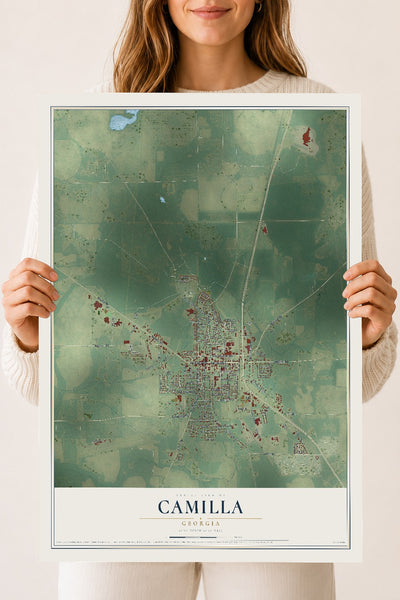 Camilla, Georgia map print, 18" x 24" Archival Matte Print mockup