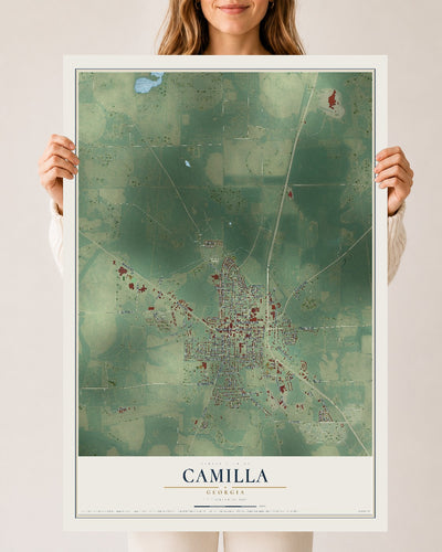 Camilla, Georgia map print, 24" x 36" Archival Matte Print mockup