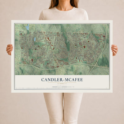 Candler-McAfee, Georgia map print, 24" x 36" Archival Matte Print mockup