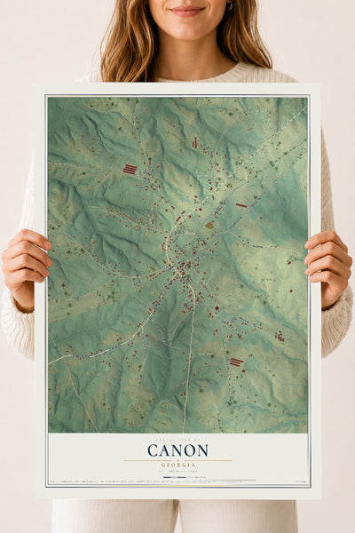Canon, Georgia map print, 18" x 24" Archival Matte Print mockup