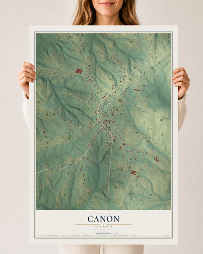 Canon, Georgia map print, 24" x 36" Archival Matte Print mockup