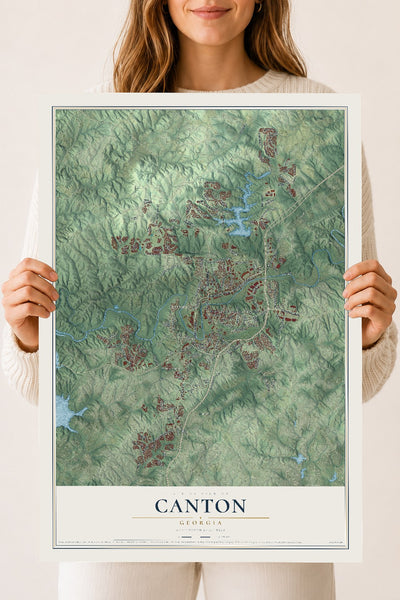 Canton, Georgia map print, 18" x 24" Archival Matte Print mockup