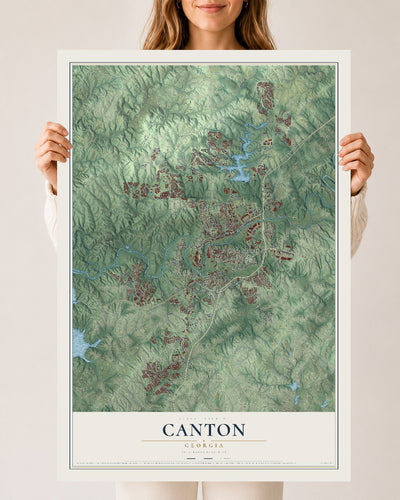 Canton, Georgia map print, 24" x 36" Archival Matte Print mockup