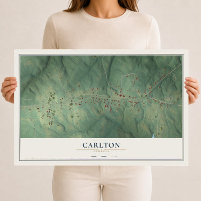 Carlton, Georgia map print, 12" x 18" Archival Matte Print mockup