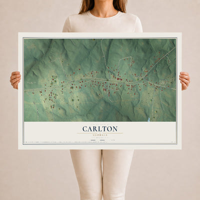 Carlton, Georgia map print, 24" x 36" Archival Matte Print mockup