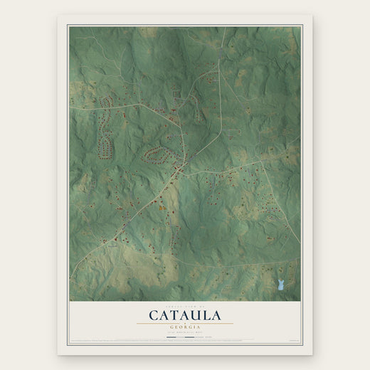 Cataula, Georgia map print, the full design