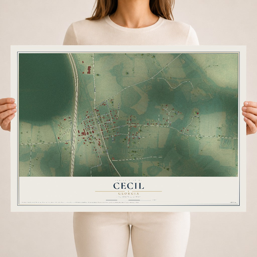 Cecil, Georgia map print, 18" x 24" Archival Matte Print mockup