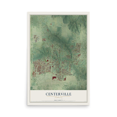 Centerville, Georgia map print, 12" x 18" Archival Matte Print mockup