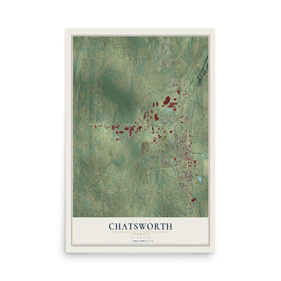 Chatsworth, Georgia map print, 12" x 18" Archival Matte Print mockup