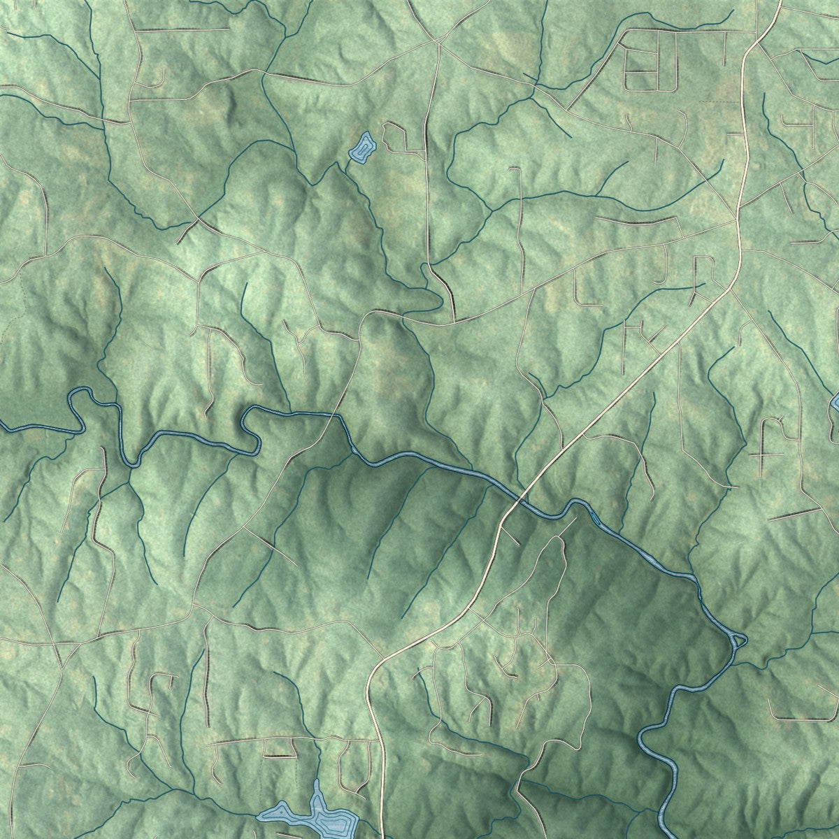Close-up 1 of the Chattahoochee Hills, Georgia map artwork