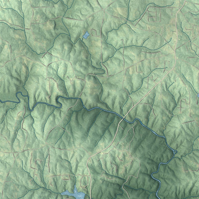 Close-up 1 of the Chattahoochee Hills, Georgia map artwork