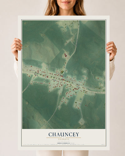 Chauncey, Georgia map print, 24" x 36" Archival Matte Print mockup