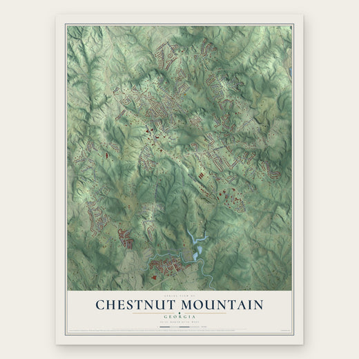 Chestnut Mountain, Georgia map print, the full design