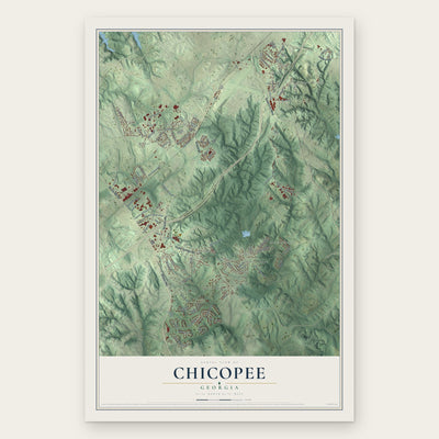 Chicopee, Georgia map print, the full design