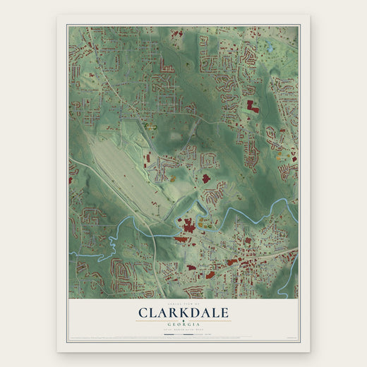 Clarkdale, Georgia map print, the full design