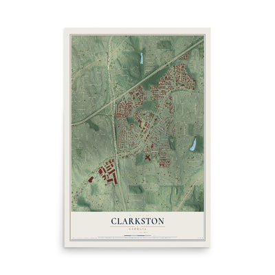 Clarkston, Georgia map print, 12" x 18" Archival Matte Print mockup