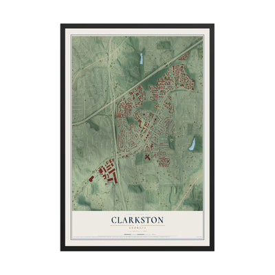 Clarkston, Georgia map print, 12" x 18" W/ Black Ayous Wood Frame mockup