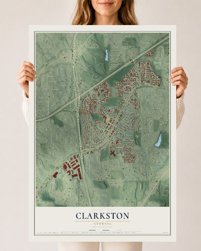 Clarkston, Georgia map print, 24" x 36" Archival Matte Print mockup