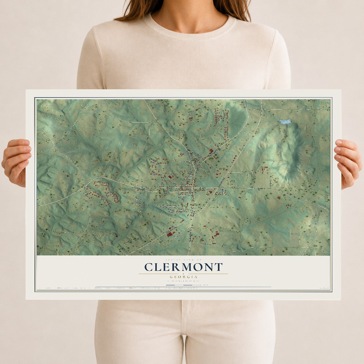 Clermont, Georgia map print, 12" x 18" Archival Matte Print mockup