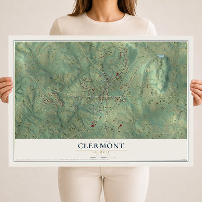 Clermont, Georgia map print, 18" x 24" Archival Matte Print mockup