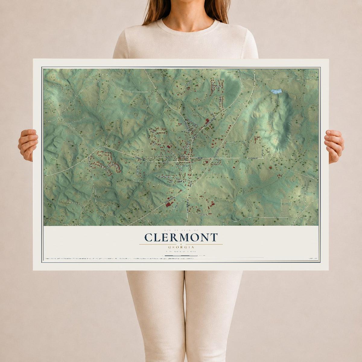 Clermont, Georgia map print, 24" x 36" Archival Matte Print mockup