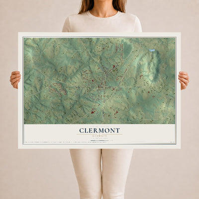 Clermont, Georgia map print, 24" x 36" Archival Matte Print mockup