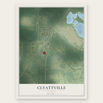 Clyattville, Georgia map print, the full design