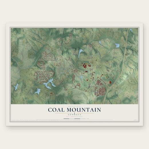 Coal Mountain, Georgia map print, the full design