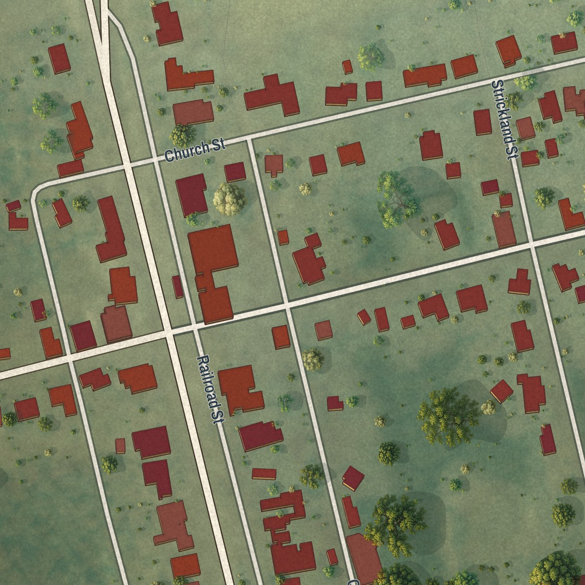 Close-up 1 of the Cobbtown, Georgia map artwork