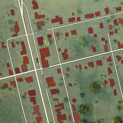 Close-up 1 of the Cobbtown, Georgia map artwork