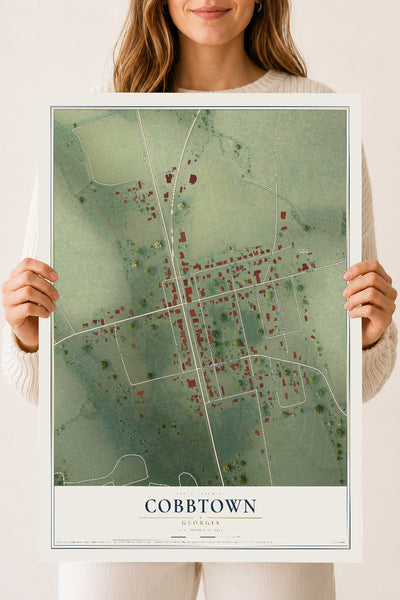 Cobbtown, Georgia map print, 18" x 24" Archival Matte Print mockup