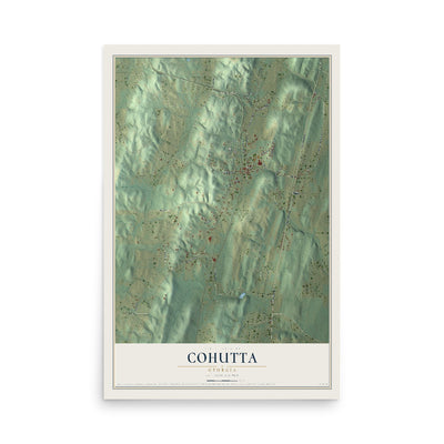 Cohutta, Georgia map print, 12" x 18" Archival Matte Print mockup