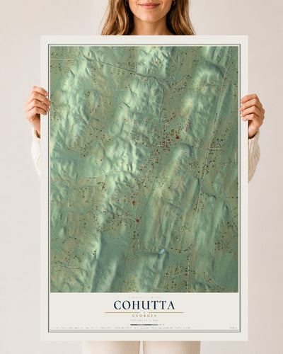 Cohutta, Georgia map print, 24" x 36" Archival Matte Print mockup