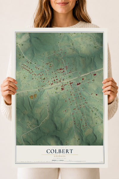 Colbert, Georgia map print, 18" x 24" Archival Matte Print mockup