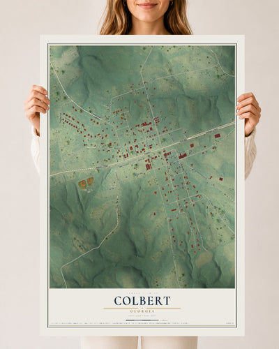Colbert, Georgia map print, 24" x 36" Archival Matte Print mockup