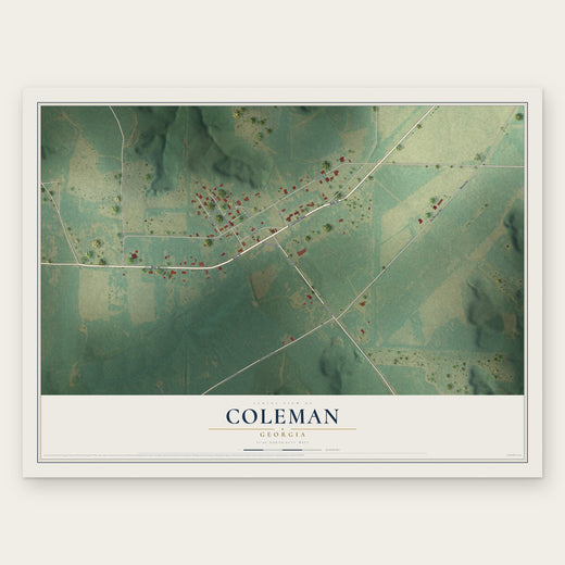 Coleman, Georgia map print, the full design
