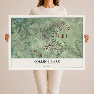 College Park, Georgia map print, 24" x 36" Archival Matte Print mockup