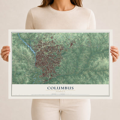 Columbus, Georgia map print, 12" x 18" Archival Matte Print mockup