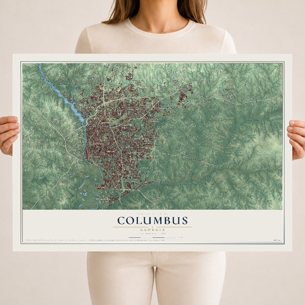 Columbus, Georgia map print, 18" x 24" Archival Matte Print mockup