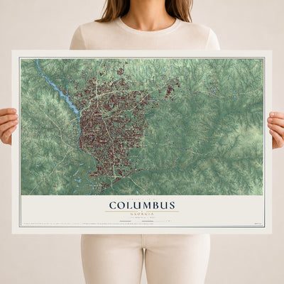 Columbus, Georgia map print, 18" x 24" Archival Matte Print mockup