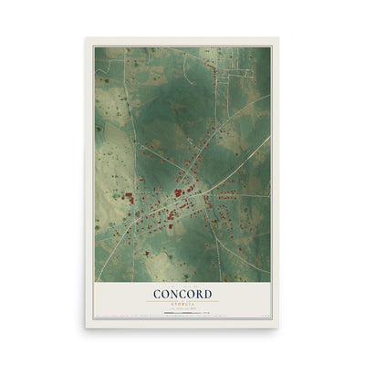 Concord, Georgia map print, 12" x 18" Archival Matte Print mockup