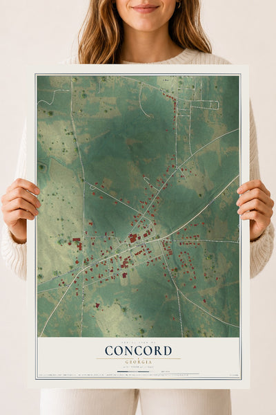 Concord, Georgia map print, 18" x 24" Archival Matte Print mockup