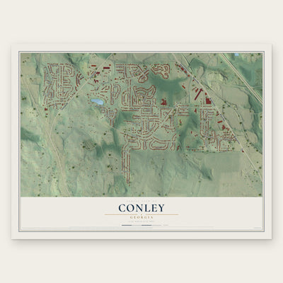 Conley, Georgia map print, the full design