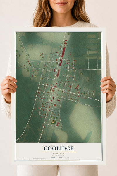 Coolidge, Georgia map print, 18" x 24" Archival Matte Print mockup