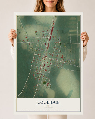 Coolidge, Georgia map print, 24" x 36" Archival Matte Print mockup