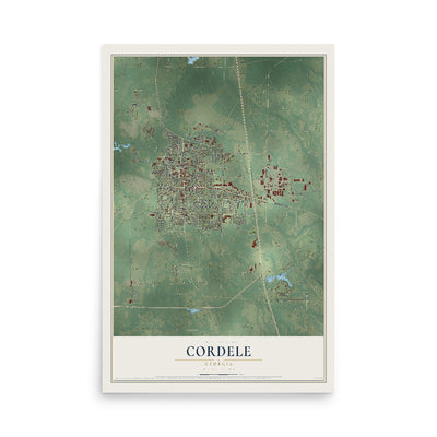 Cordele, Georgia map print, 12" x 18" Archival Matte Print mockup