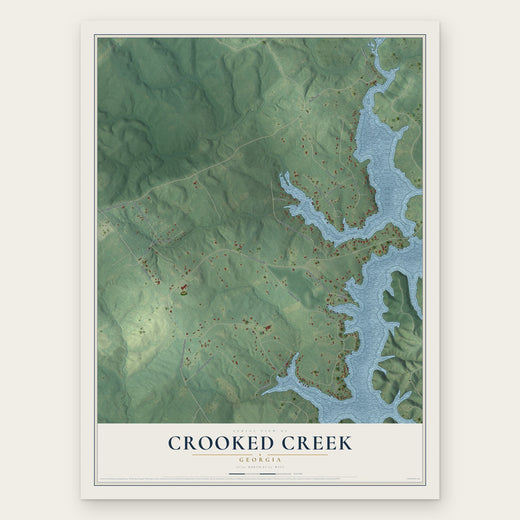 Crooked Creek, Georgia map print, the full design