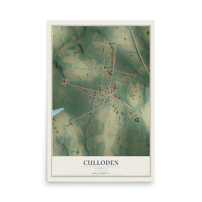 Culloden, Georgia map print, 12" x 18" Archival Matte Print mockup